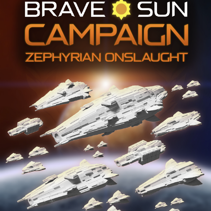 3D Printable Zephyrian Fleet - 12 Starships for Brave Sun and